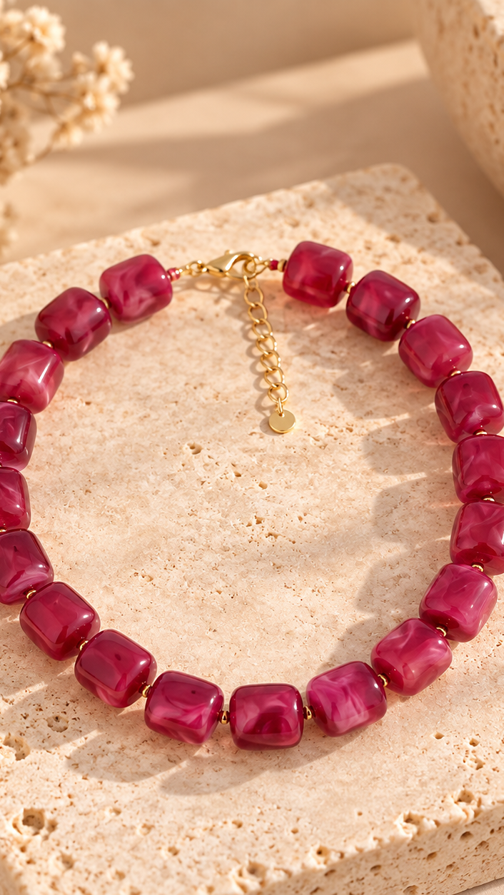 COLLIER BORDEAUX