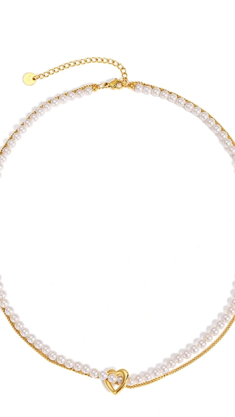 COLLIER DOUBLE RANG PERLÉ